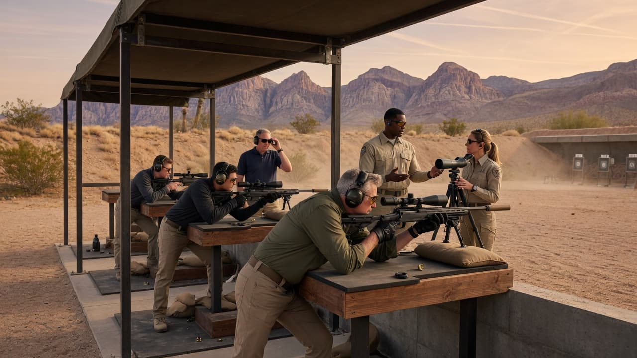 Premium outdoor shooting range experience in the Las Vegas desert